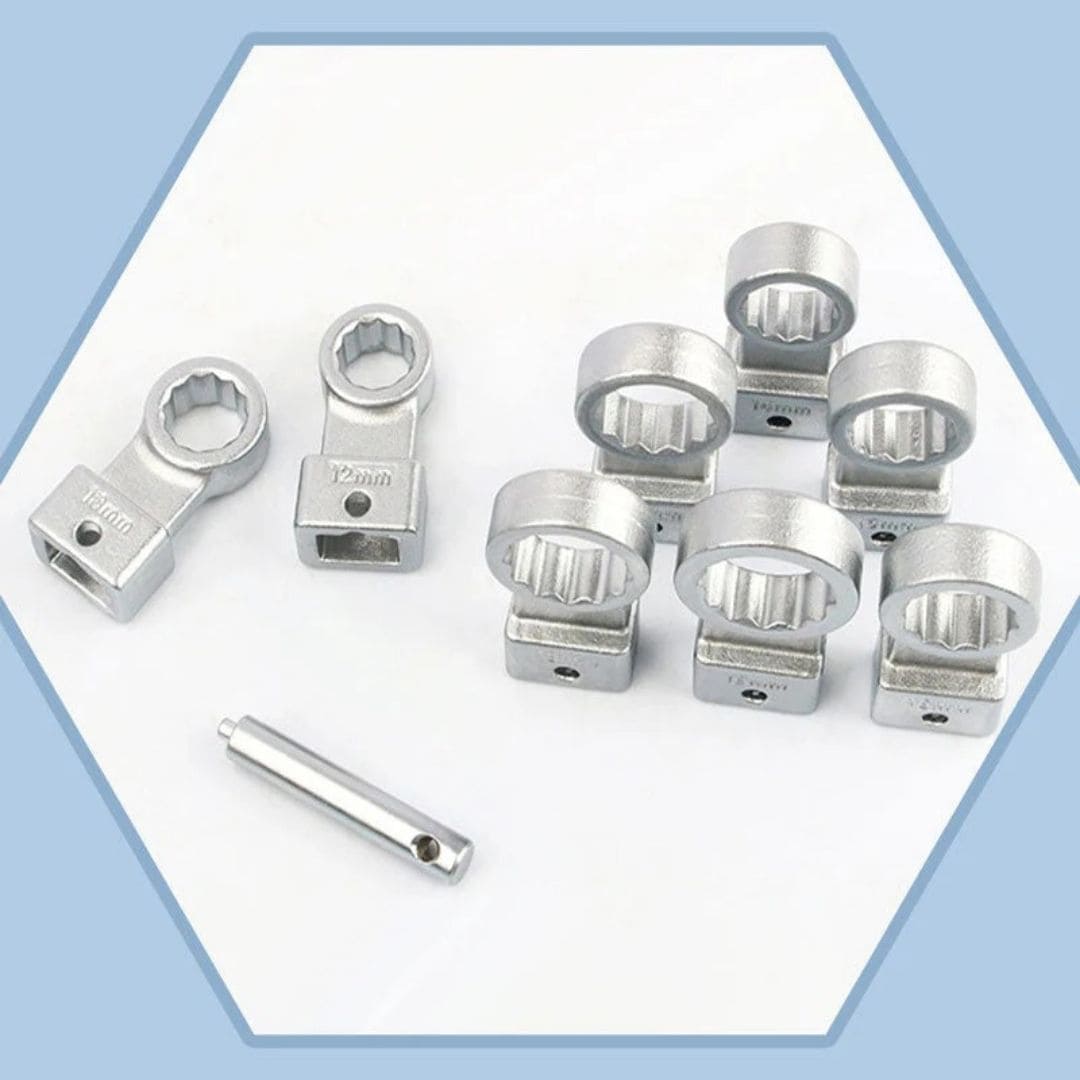 Jeu de 15 clés dynamométriques à sangle - Têtes remplaçables portables