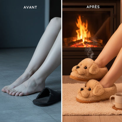 Chaussons Chien Ultra Doux – Confort & Chaleur à la Maison