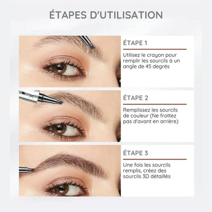 Crayon de tatouage 3D waterproof à 4 pointes pour microblading