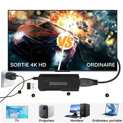 X2 Plus Game Stick 128 Go - 20.000 jeux 4K HD avec deux manettes sans fil 2.4G pour N64/PSP/PS1/GBA