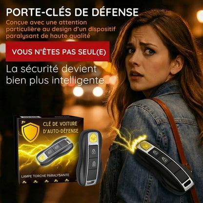 Clé de voiture d'auto-défense à décharge paralysante