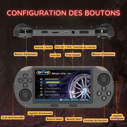 Console de jeux portable rétro HD SF3000 (+20.000 jeux)