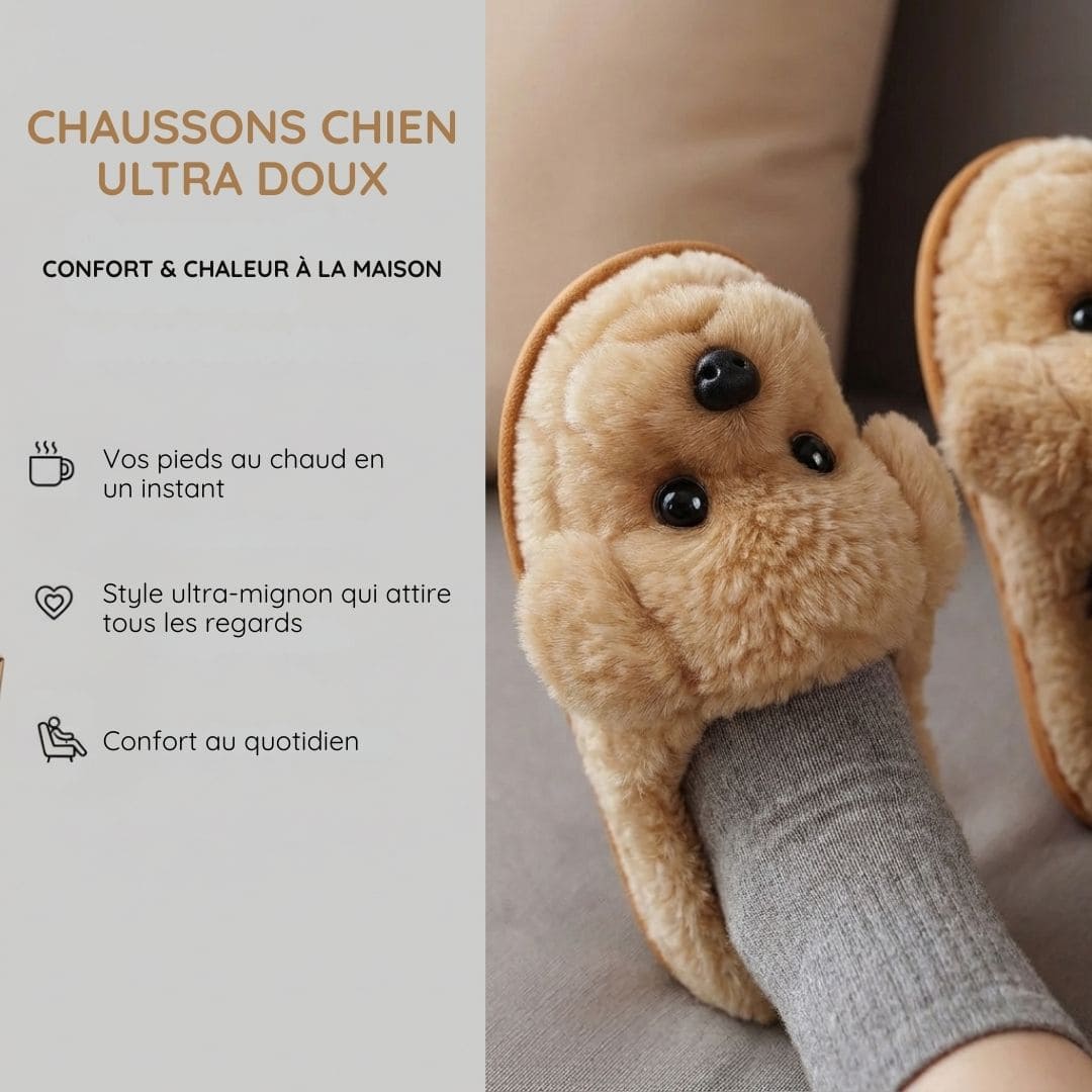 Chaussons Chien Ultra Doux – Confort & Chaleur à la Maison