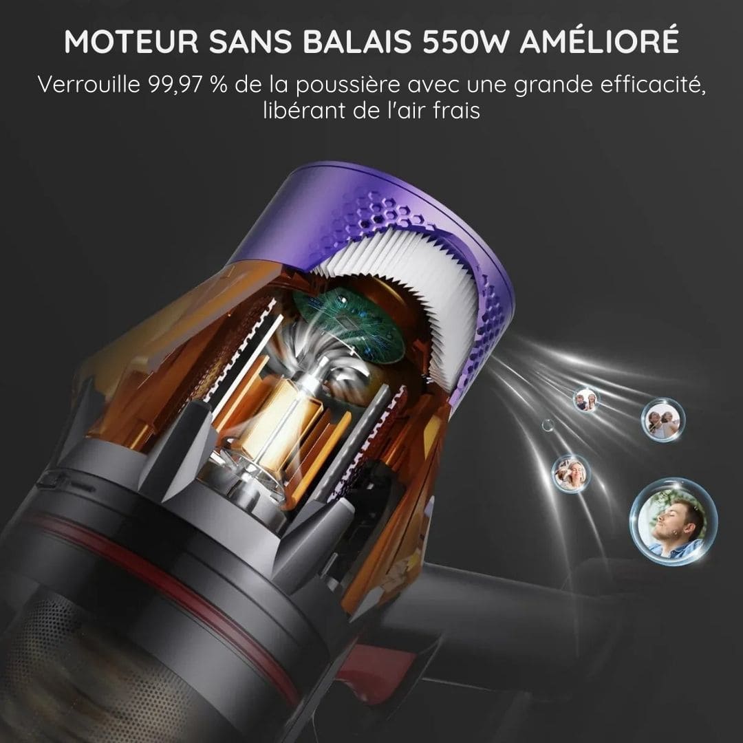 Aspirateur balai 140W sans fil multifonction