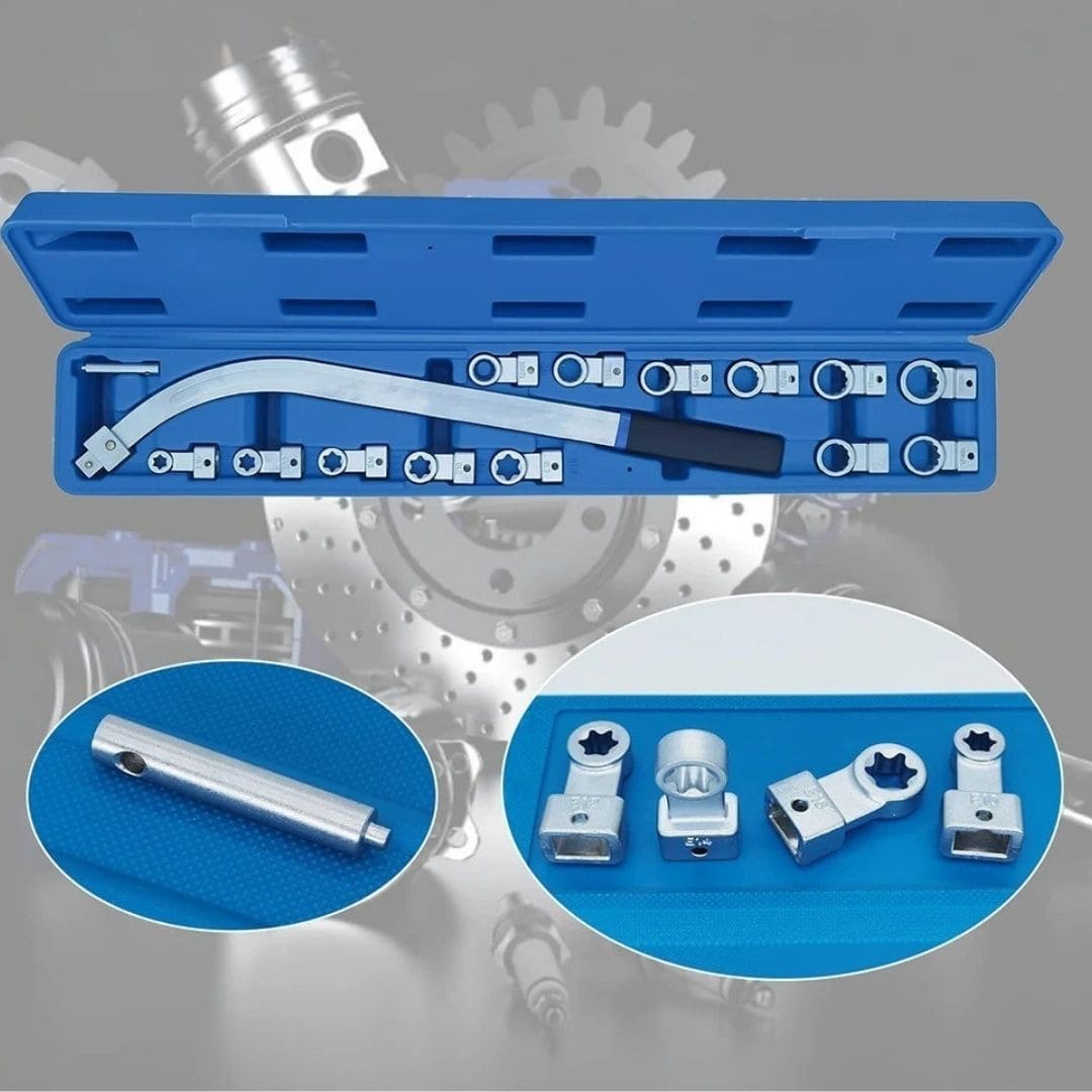 Jeu de 15 clés dynamométriques à sangle - Têtes remplaçables portables