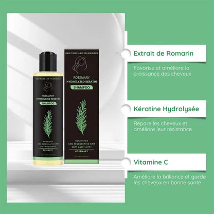 Shampooing au romarin et à la kératine hydrolysée