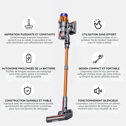 Aspirateur balai 140W sans fil multifonction
