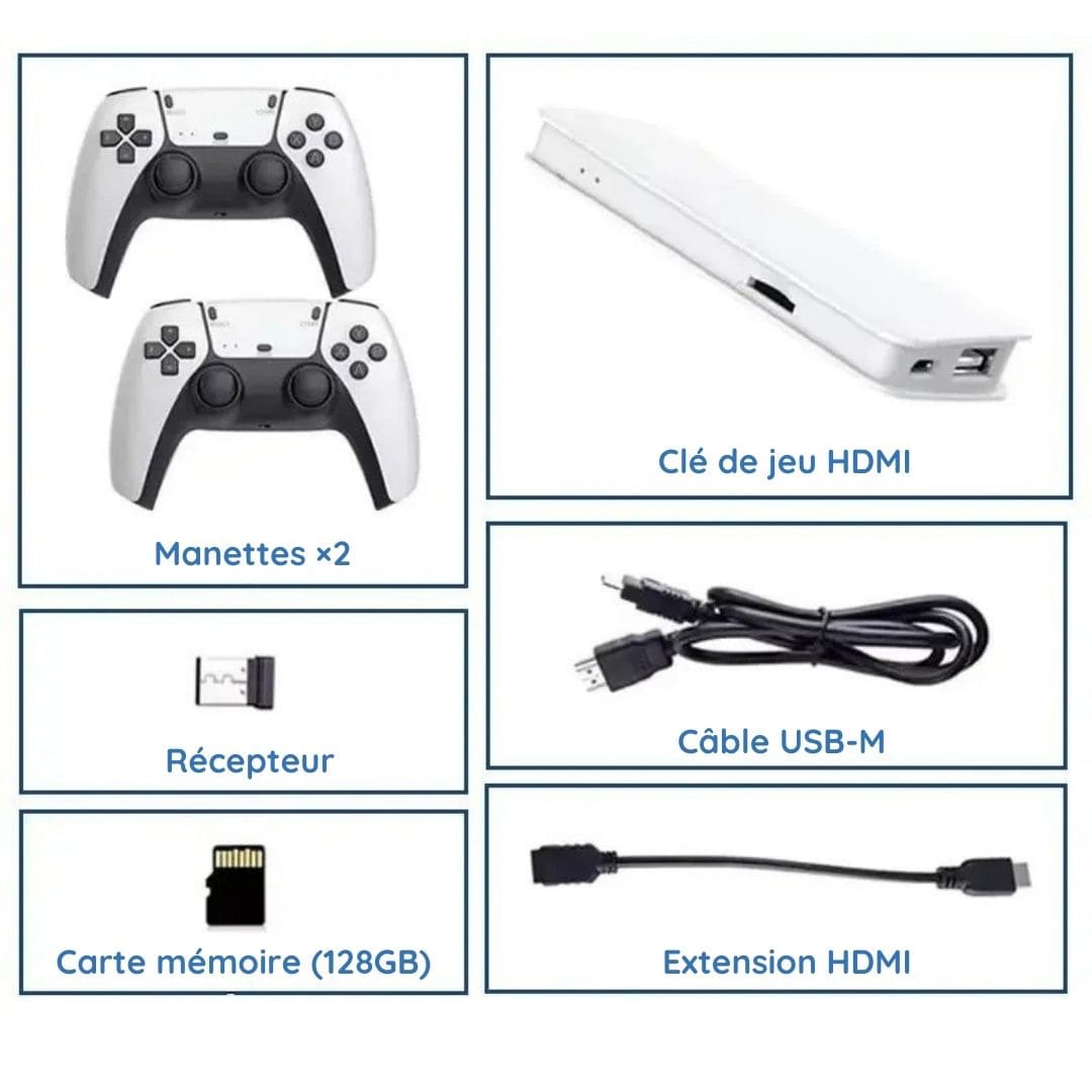 Console de jeu portable M15 - 128 Go (+50.000 jeux)