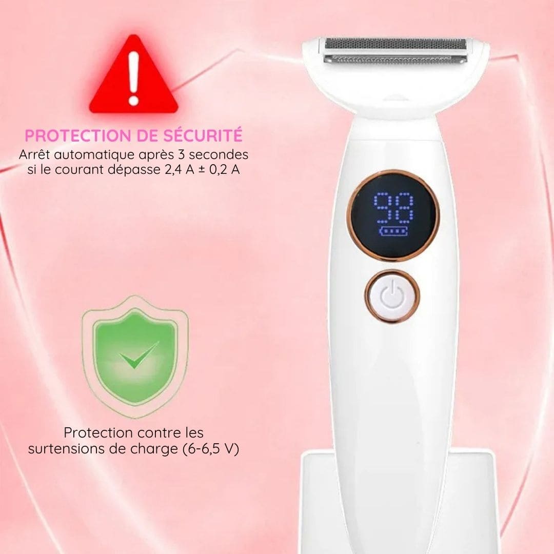 Rasoir électrique féminin - Épilation douce et sécurisée
