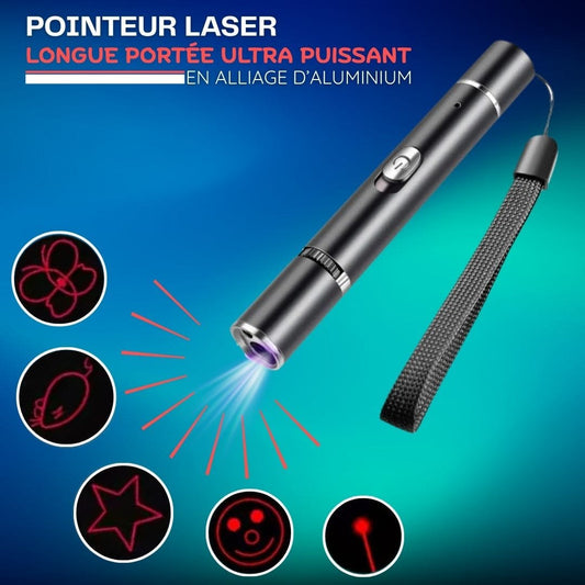 Pointeur laser longue portée ultra puissant en alliage d’aluminium
