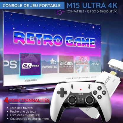 Console de jeu portable M15 - 128 Go (+50.000 jeux)