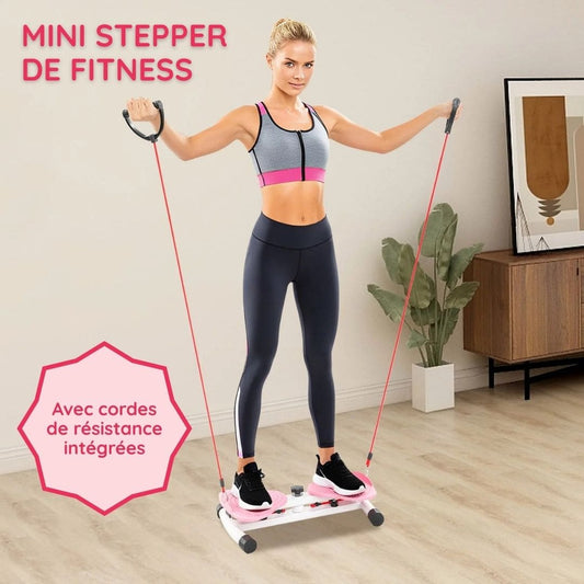 Mini stepper de fitness avec cordes de résistance intégrées