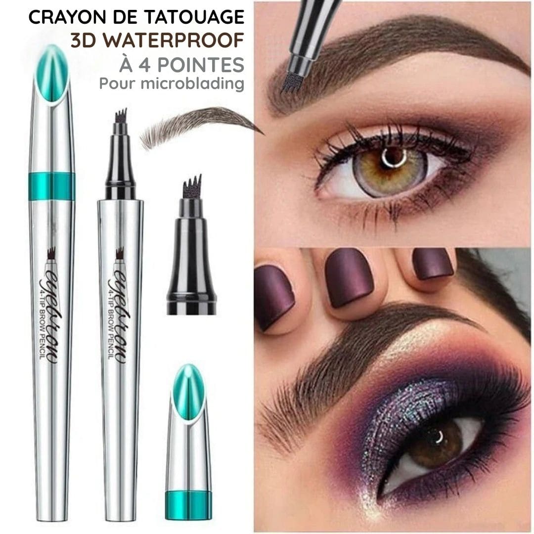 Crayon de tatouage 3D waterproof à 4 pointes pour microblading