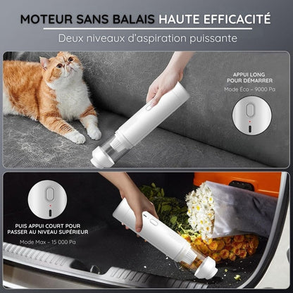 Aspirateur à main 4-en-1 sans fil à aspiration améliorée 11000 PA