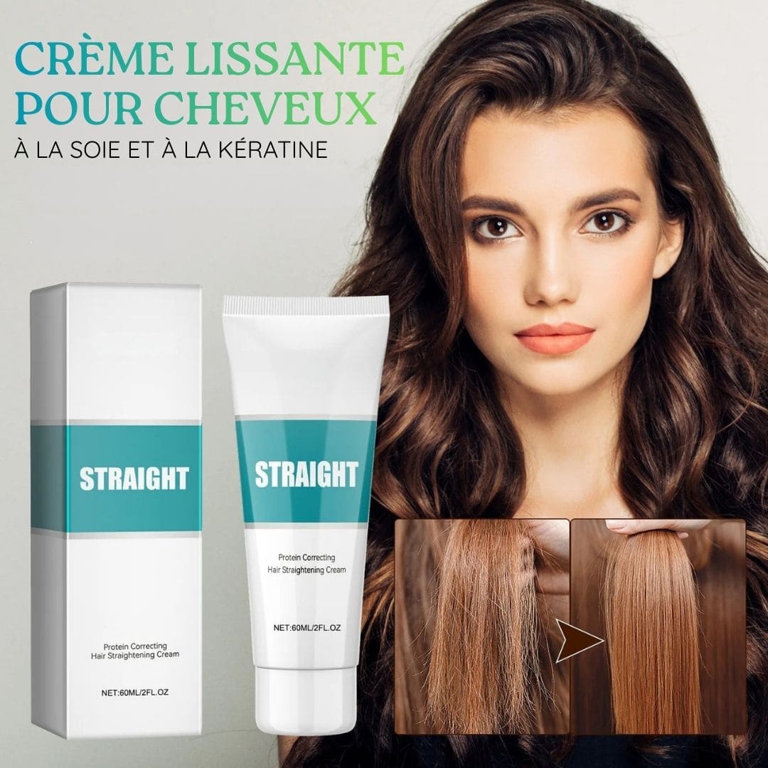 Crème lissante pour cheveux à la soie et à la kératine