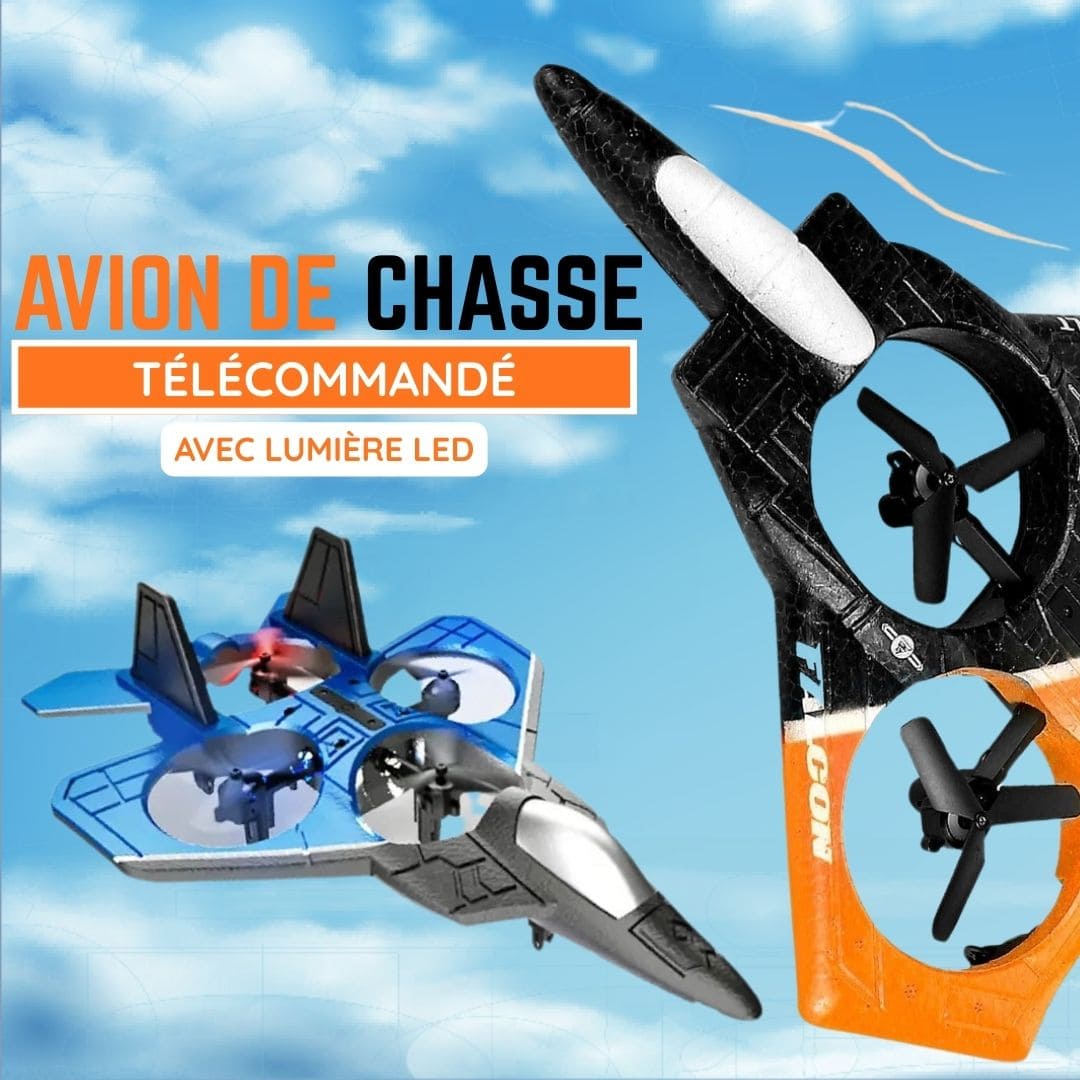 Avion de chasse télécommandé avec lumière LED