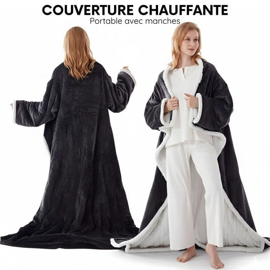 Couverture chauffante portable avec manches