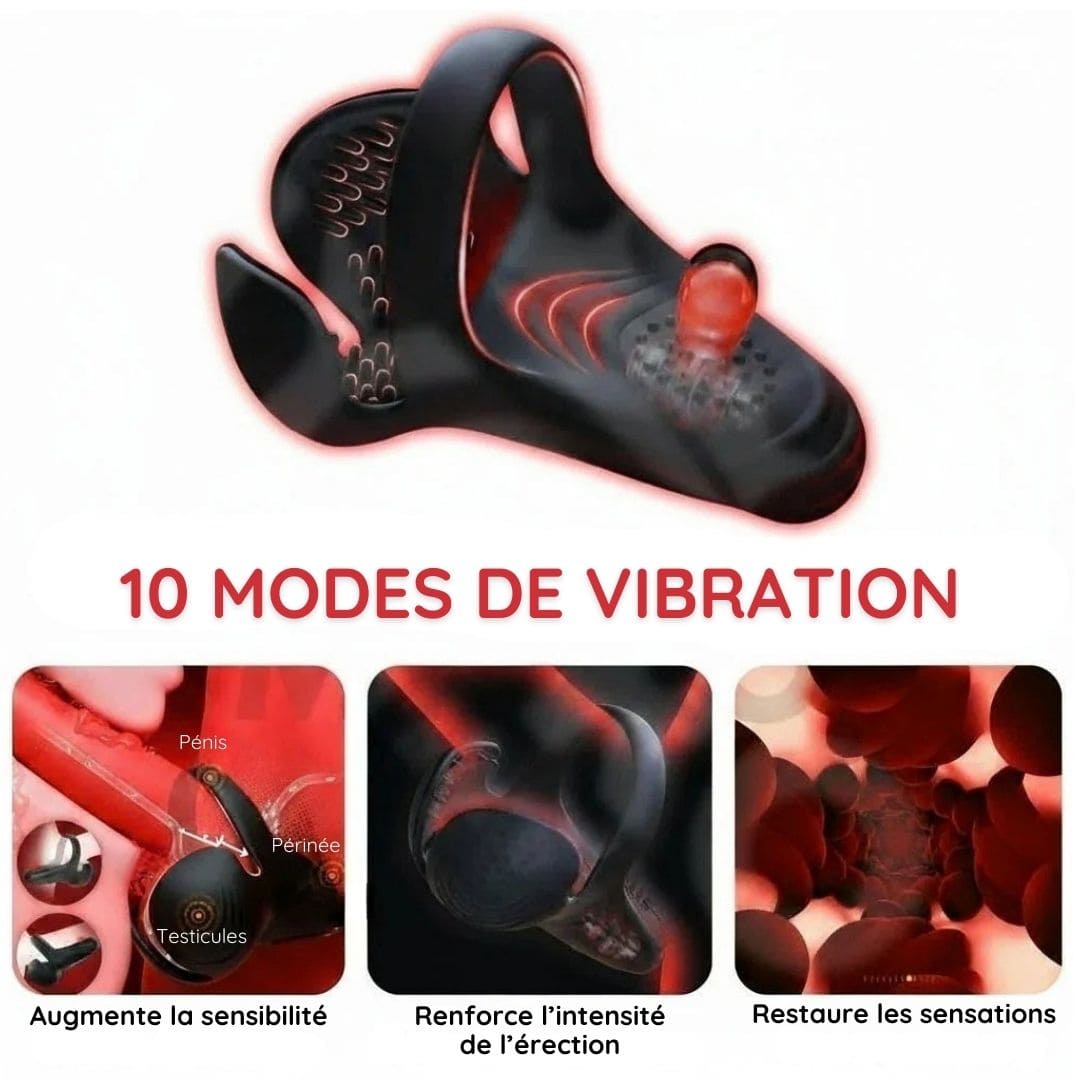 Anneau vibrant électrique de stimulation masculine