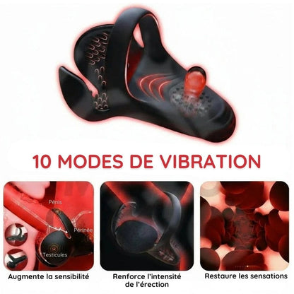 Anneau vibrant électrique de stimulation masculine