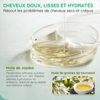 Crème capillaire réparatrice hydratante et lissante à la kératine polypeptidique