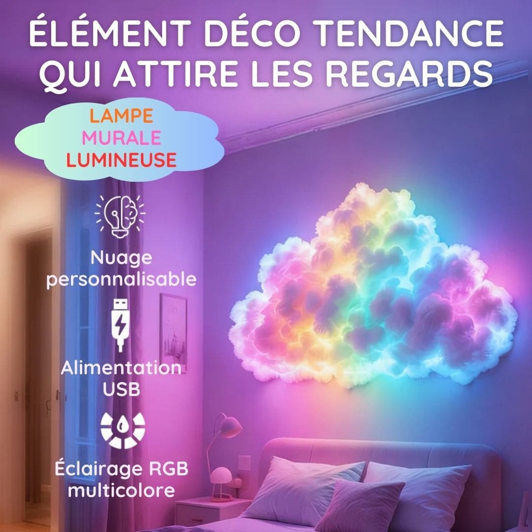 Lampe murale nuage LED à ambiance céleste