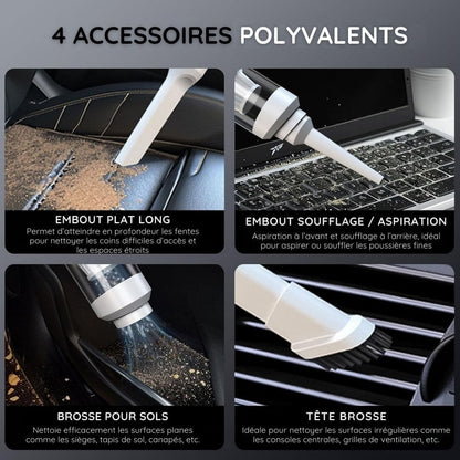 Aspirateur à main 4-en-1 sans fil à aspiration améliorée 11000 PA
