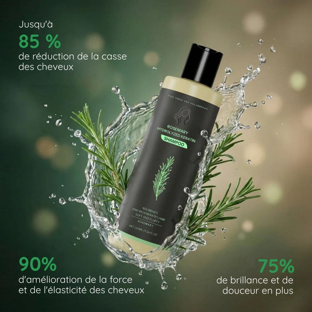 Shampooing au romarin et à la kératine hydrolysée
