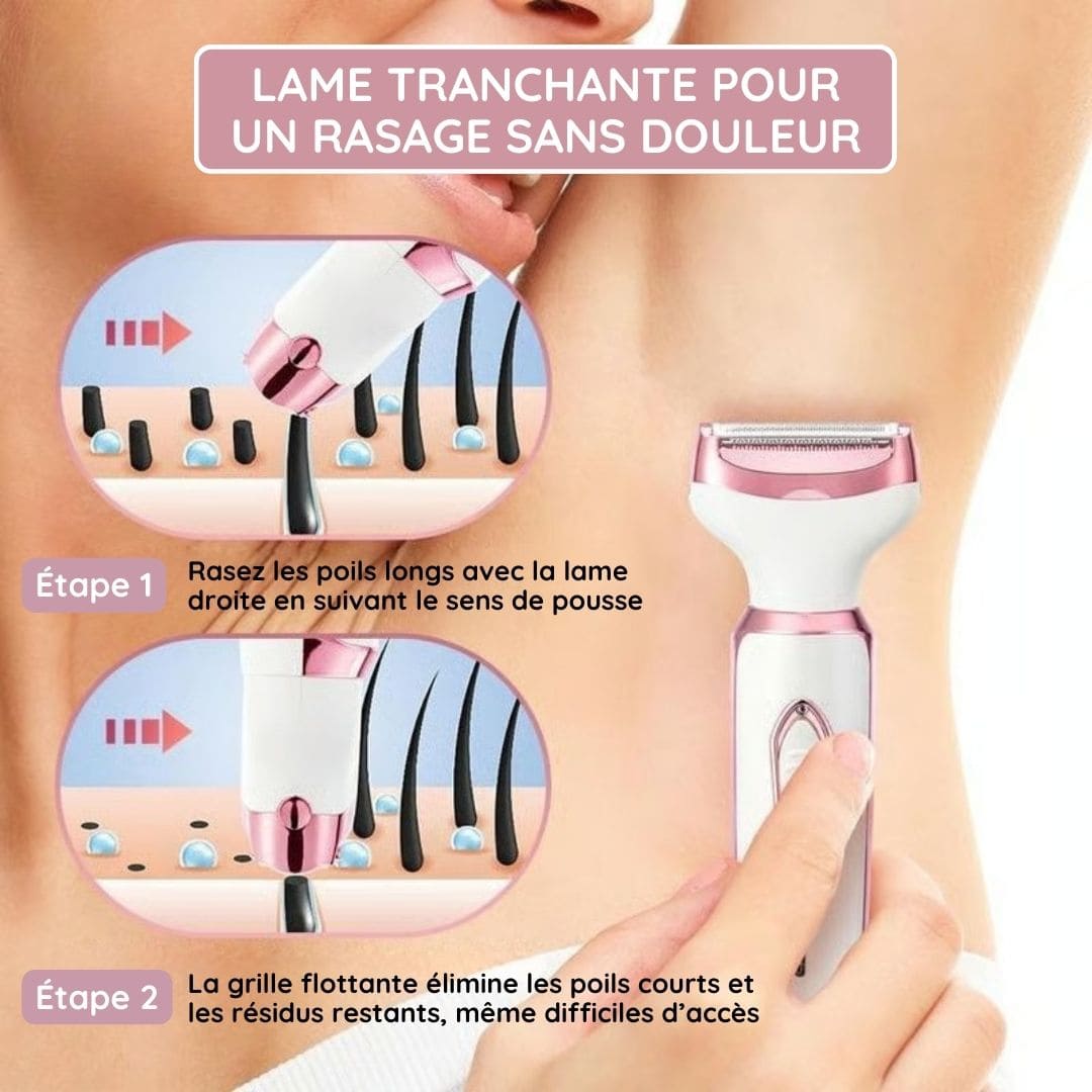 Rasoir Tondeuse 4-en-1 pour Femme