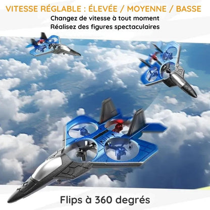 Avion de chasse télécommandé avec lumière LED