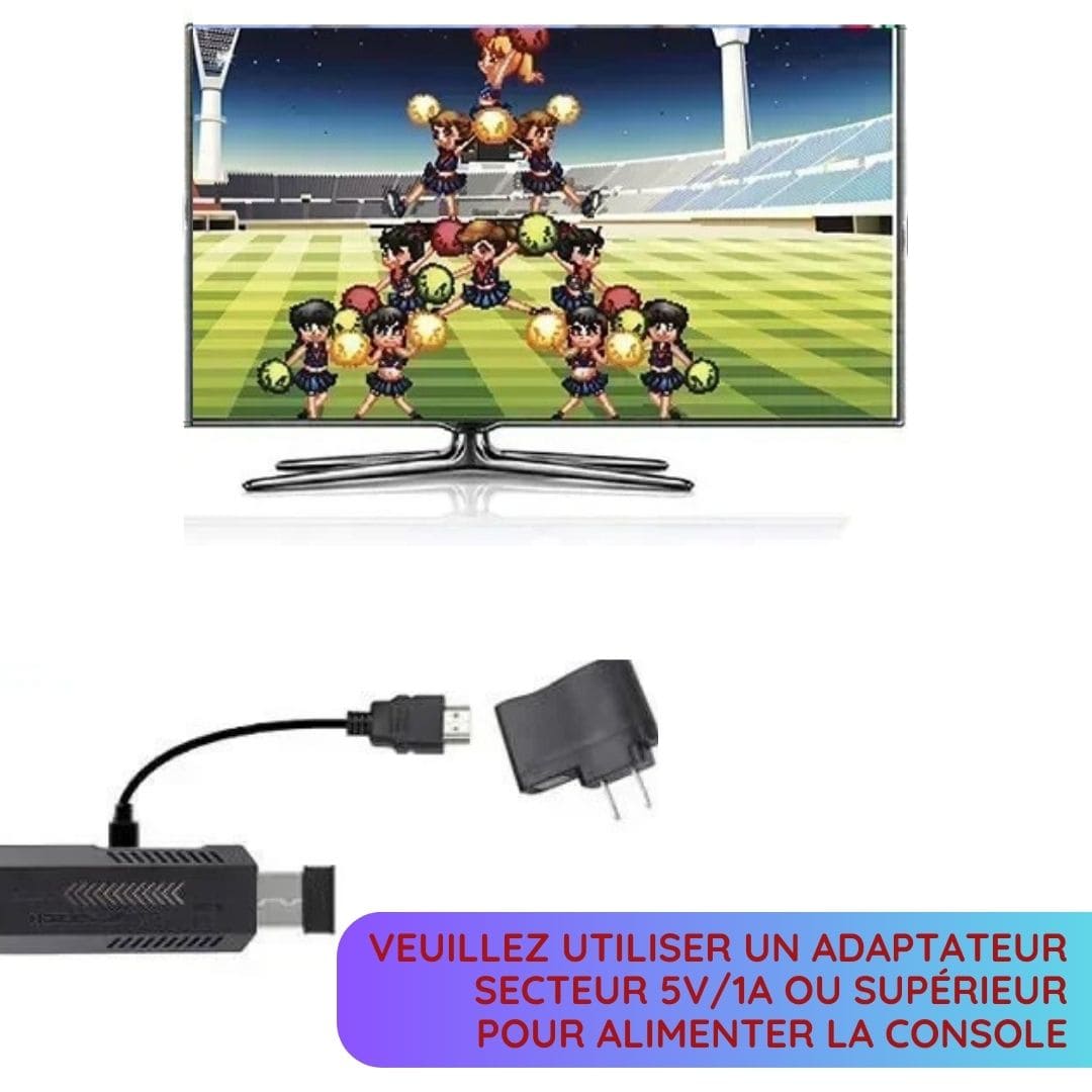 X2 Plus Game Stick 128 Go - 20.000 jeux 4K HD avec deux manettes sans fil 2.4G pour N64/PSP/PS1/GBA