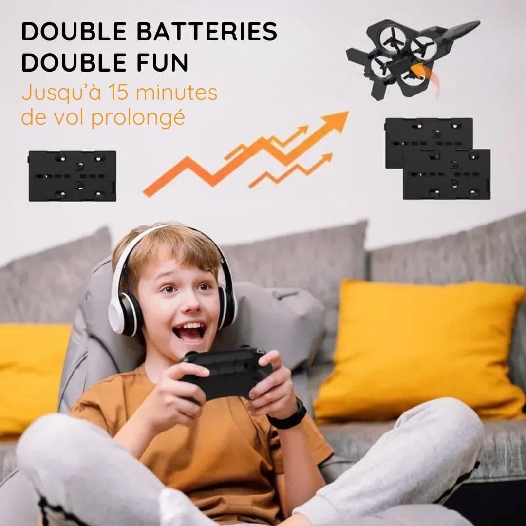 Avion de chasse télécommandé avec lumière LED