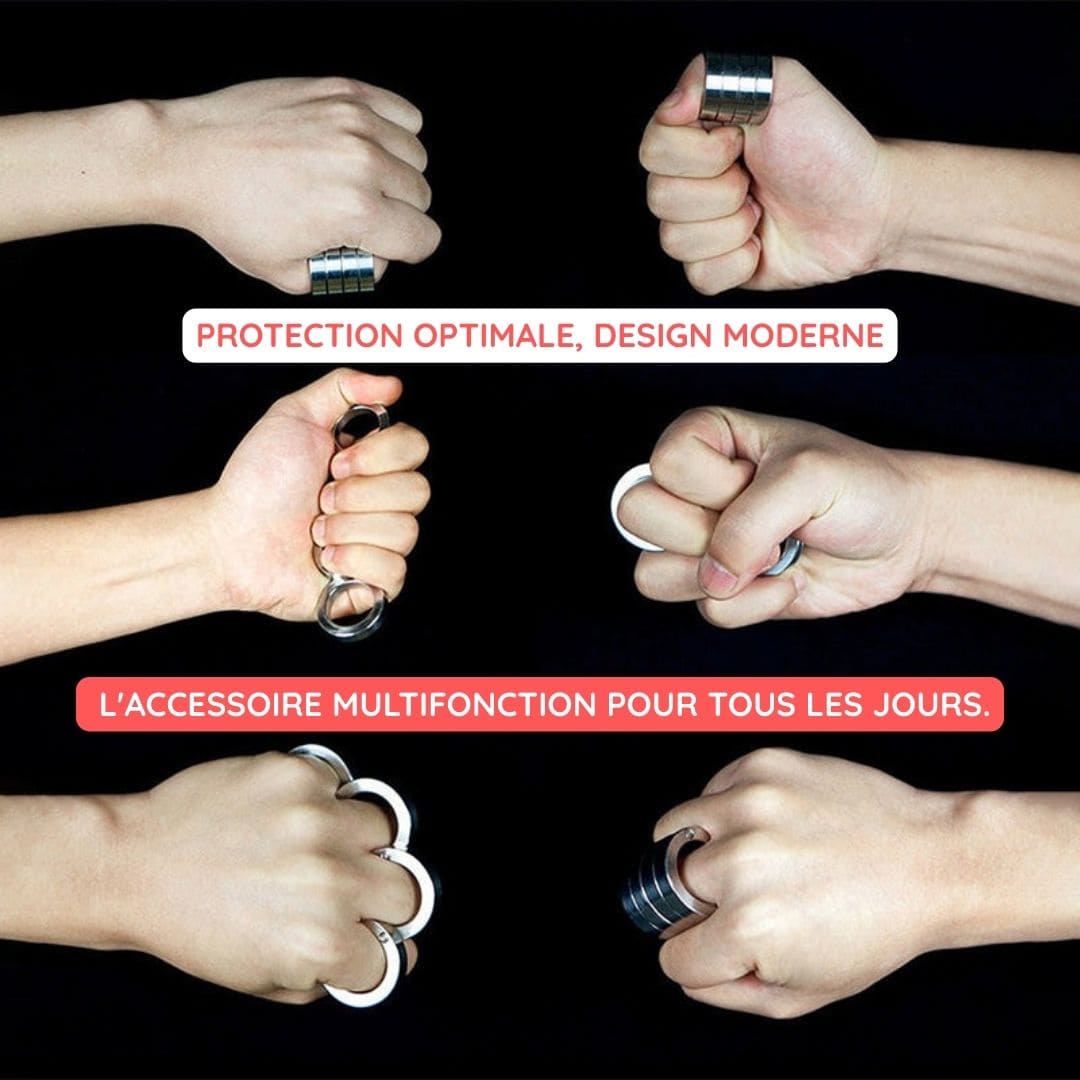 Anneaux articulés multi-doigts type poing américain