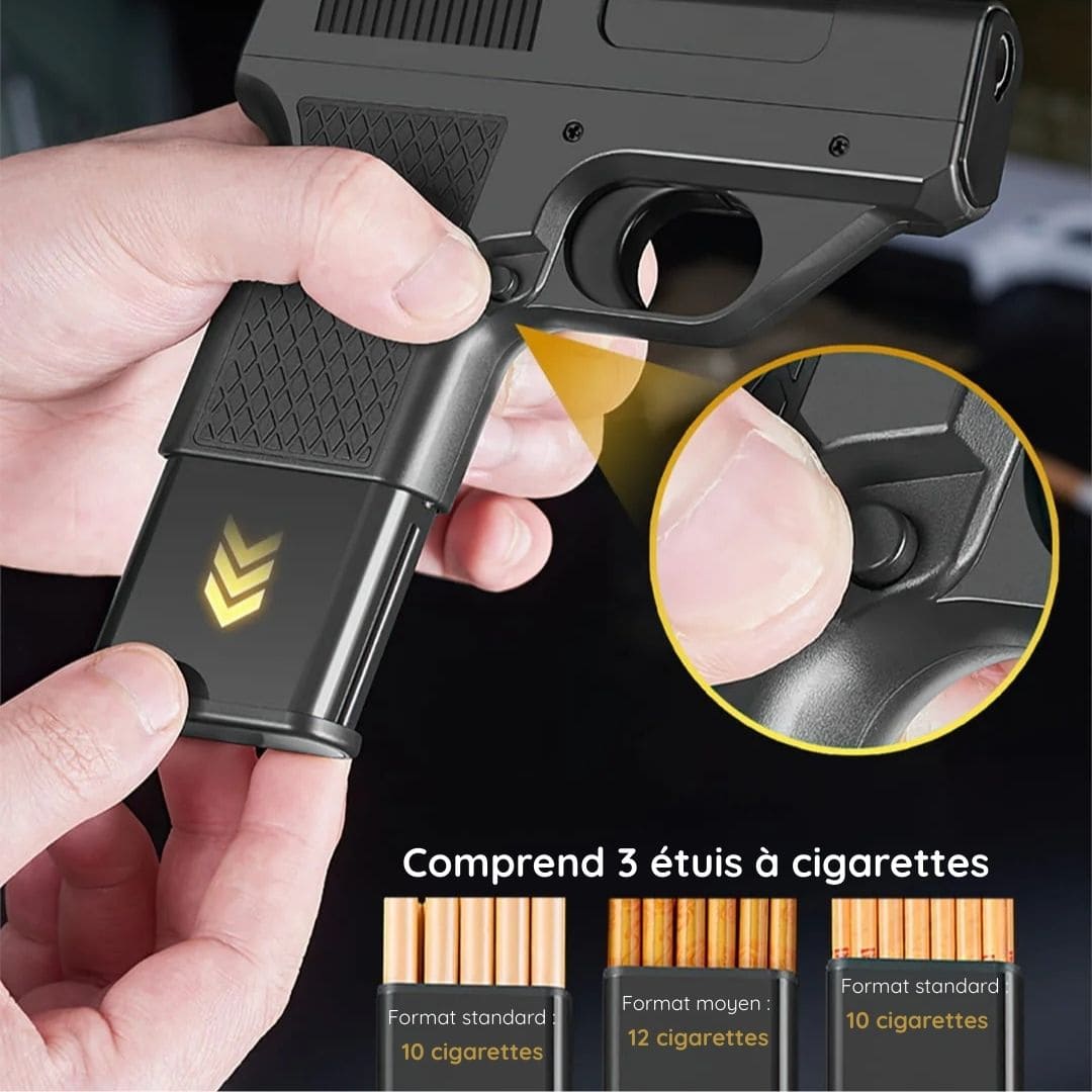 Briquet Pistolet avec Étui à Cigarettes