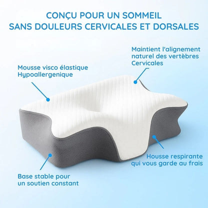 Oreiller de soutien ergonomique à mémoire de forme