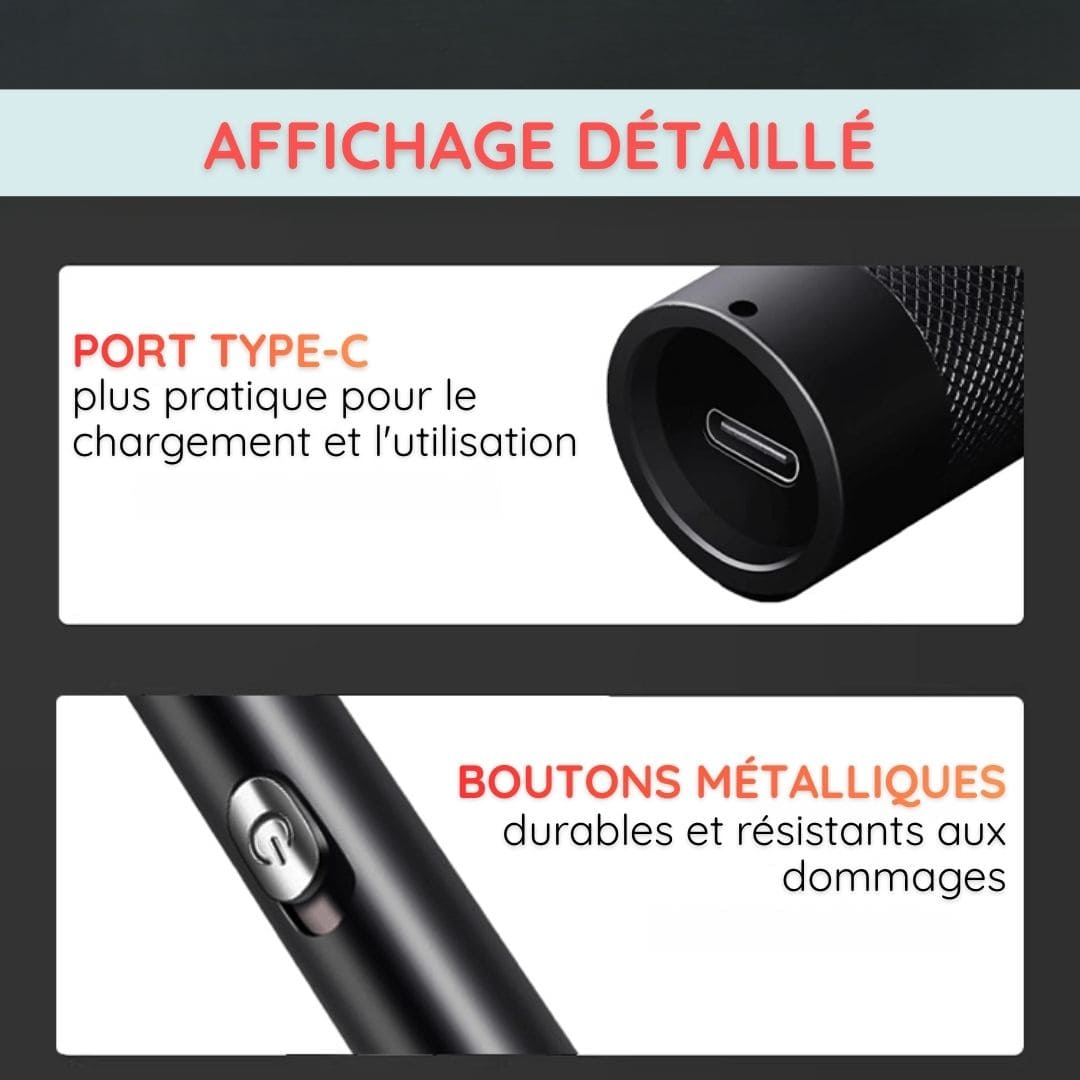 Pointeur laser longue portée ultra puissant en alliage d’aluminium
