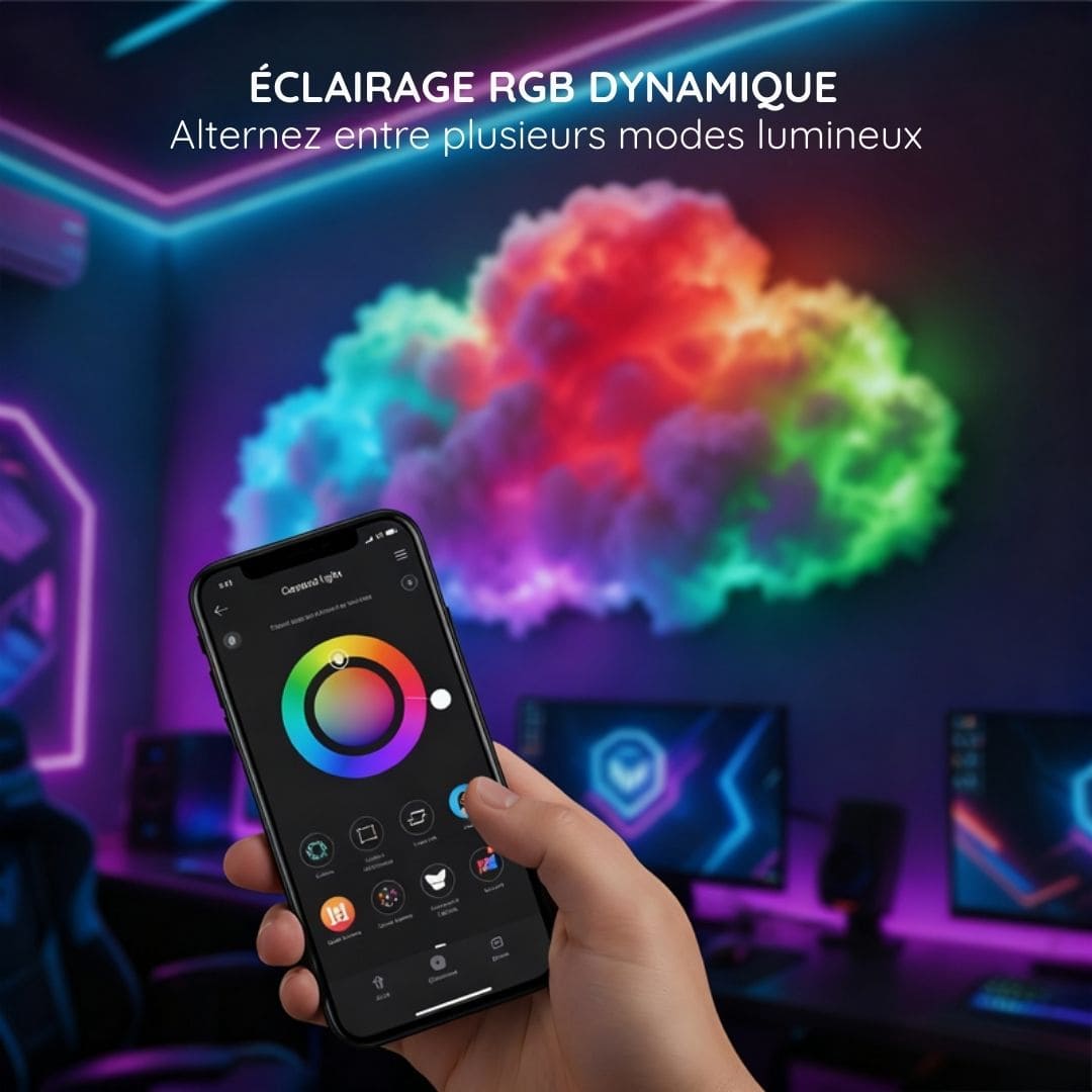 Lampe murale nuage LED à ambiance céleste