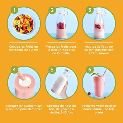 Blender portable rechargeable pour jus et smoothies
