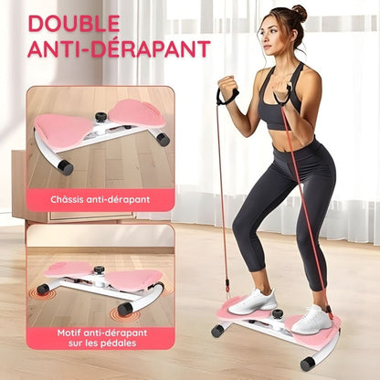Mini stepper de fitness avec cordes de résistance intégrées