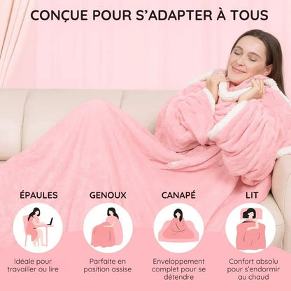 Couverture chauffante portable avec manches