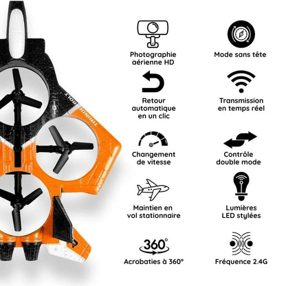 Avion de chasse télécommandé avec lumière LED