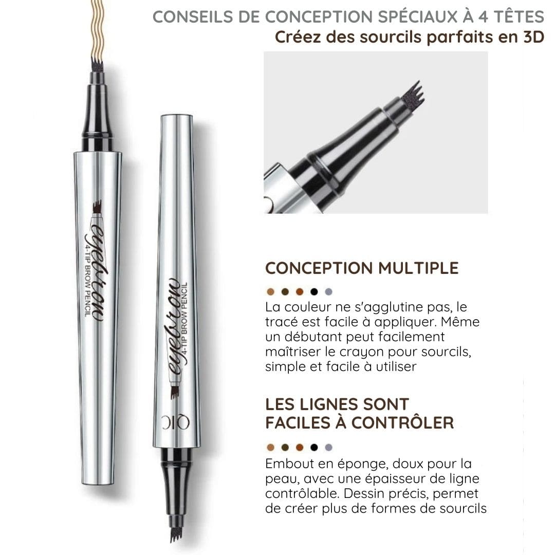 Crayon de tatouage 3D waterproof à 4 pointes pour microblading