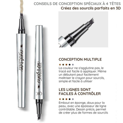 Crayon de tatouage 3D waterproof à 4 pointes pour microblading