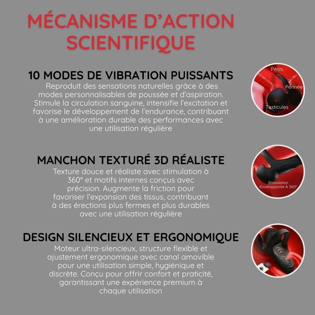 Anneau vibrant électrique de stimulation masculine