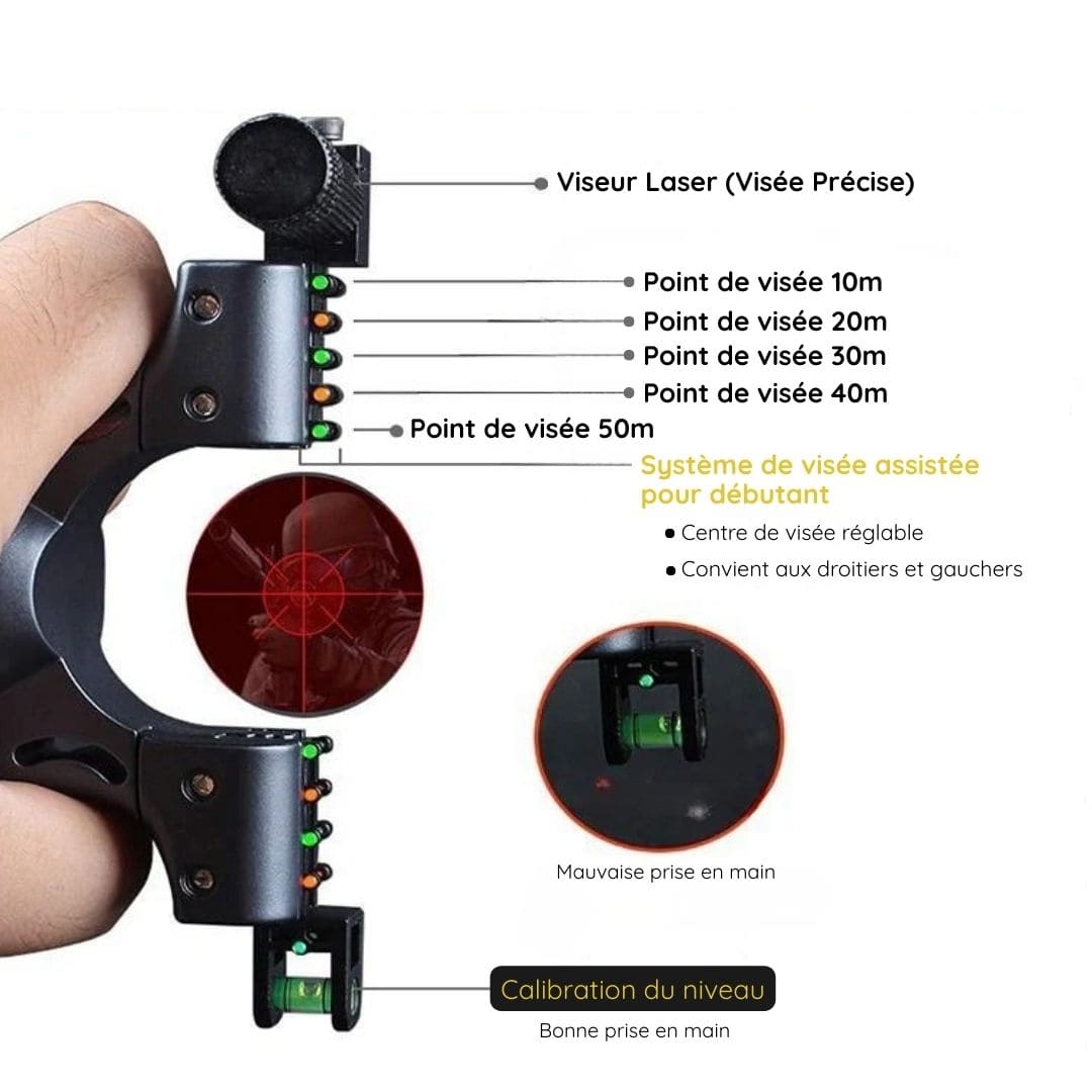 Lance-pierres de précision à viseur laser