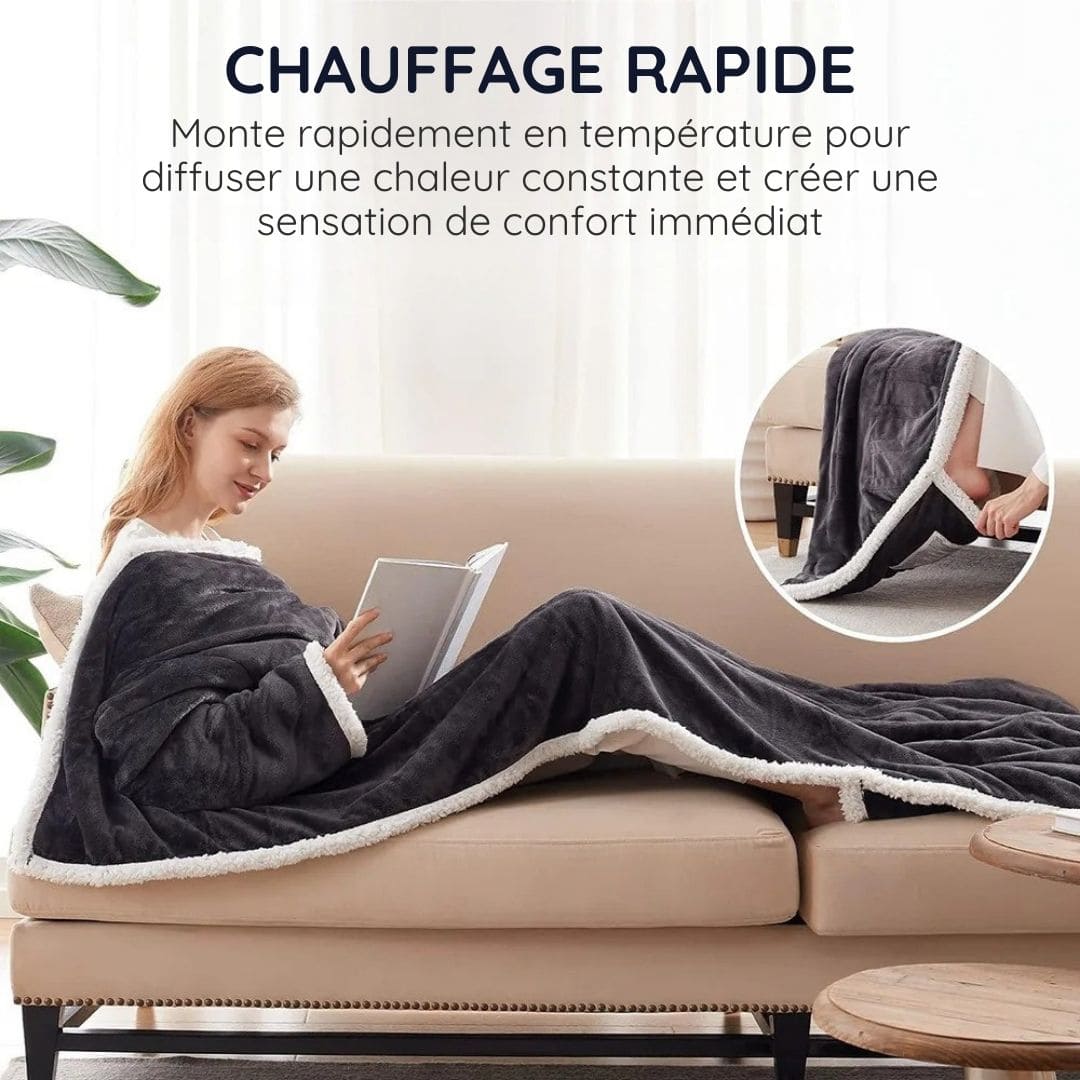 Couverture chauffante portable avec manches