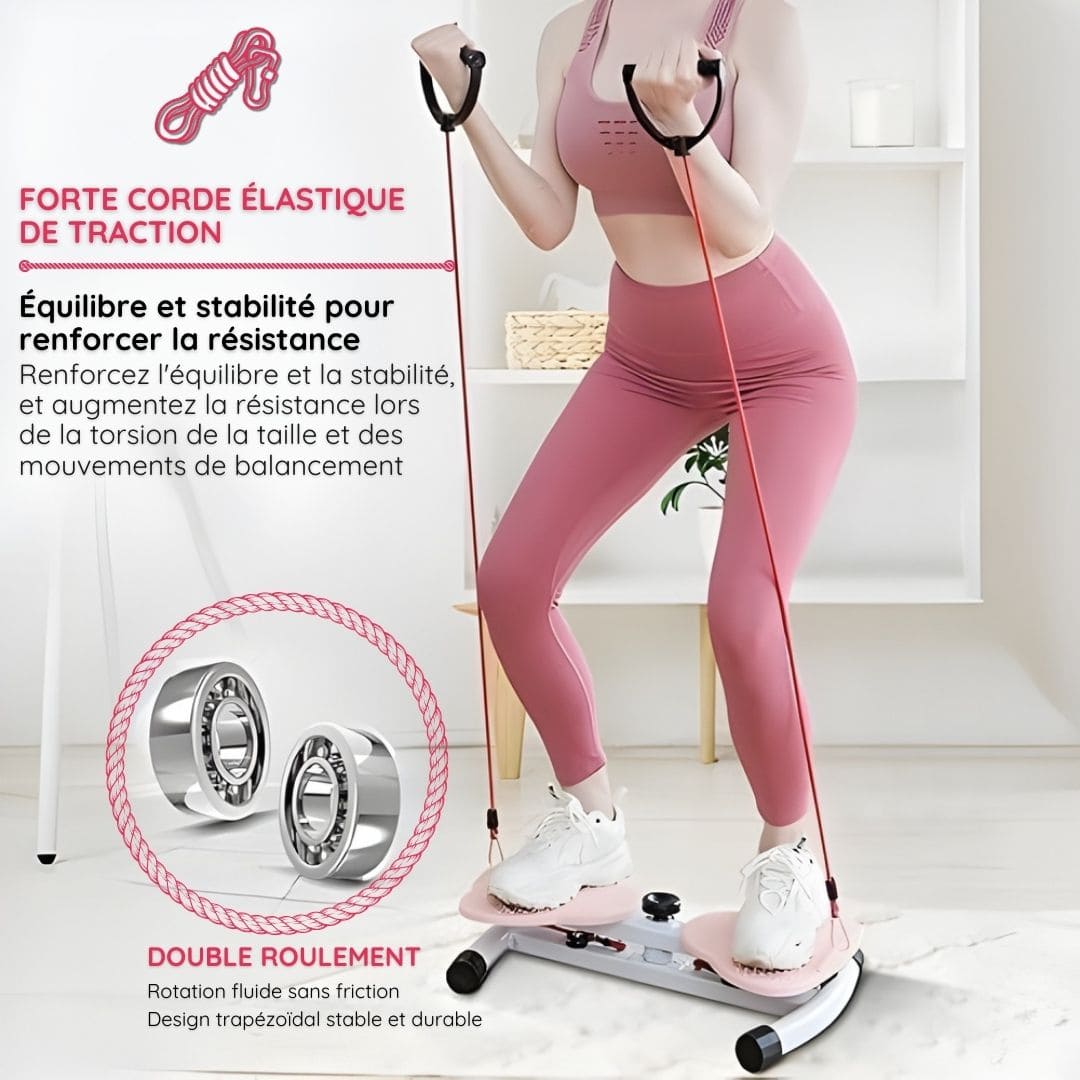 Mini stepper de fitness avec cordes de résistance intégrées