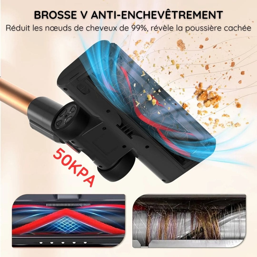 Aspirateur balai 140W sans fil multifonction