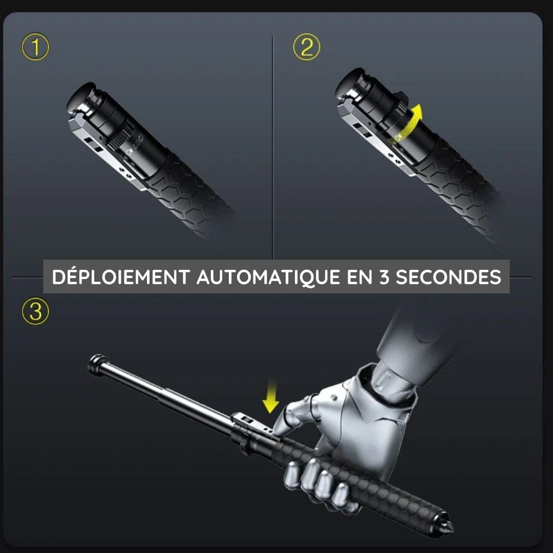Matraque télescopique d'autodéfense