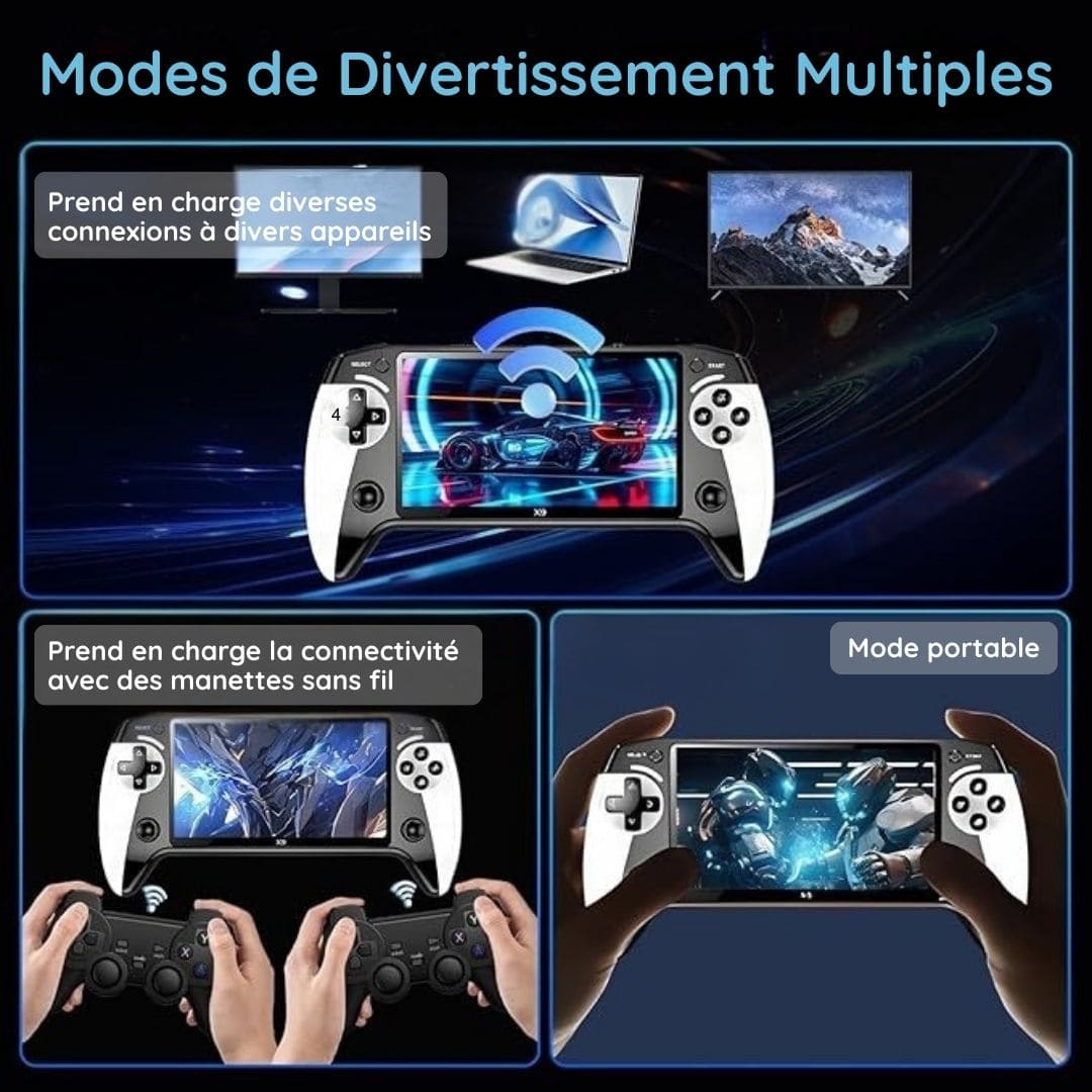 Console de jeux rétro portable X9 (+5.000 jeux inclus)