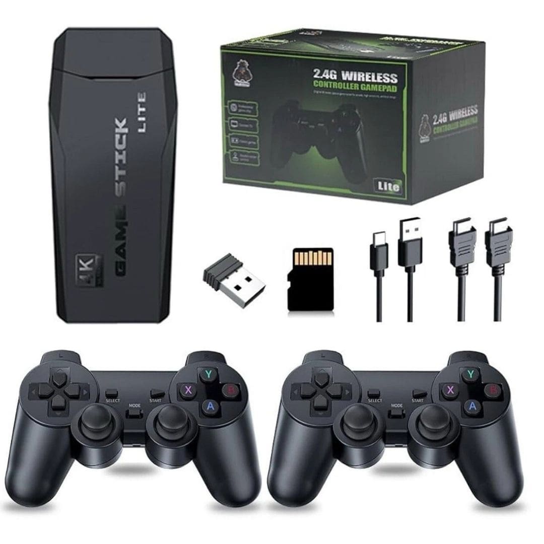 Console de jeu vidéo 2.4G compatible 4K (+20.000  jeux rétro pour PS1/GBA Boy)